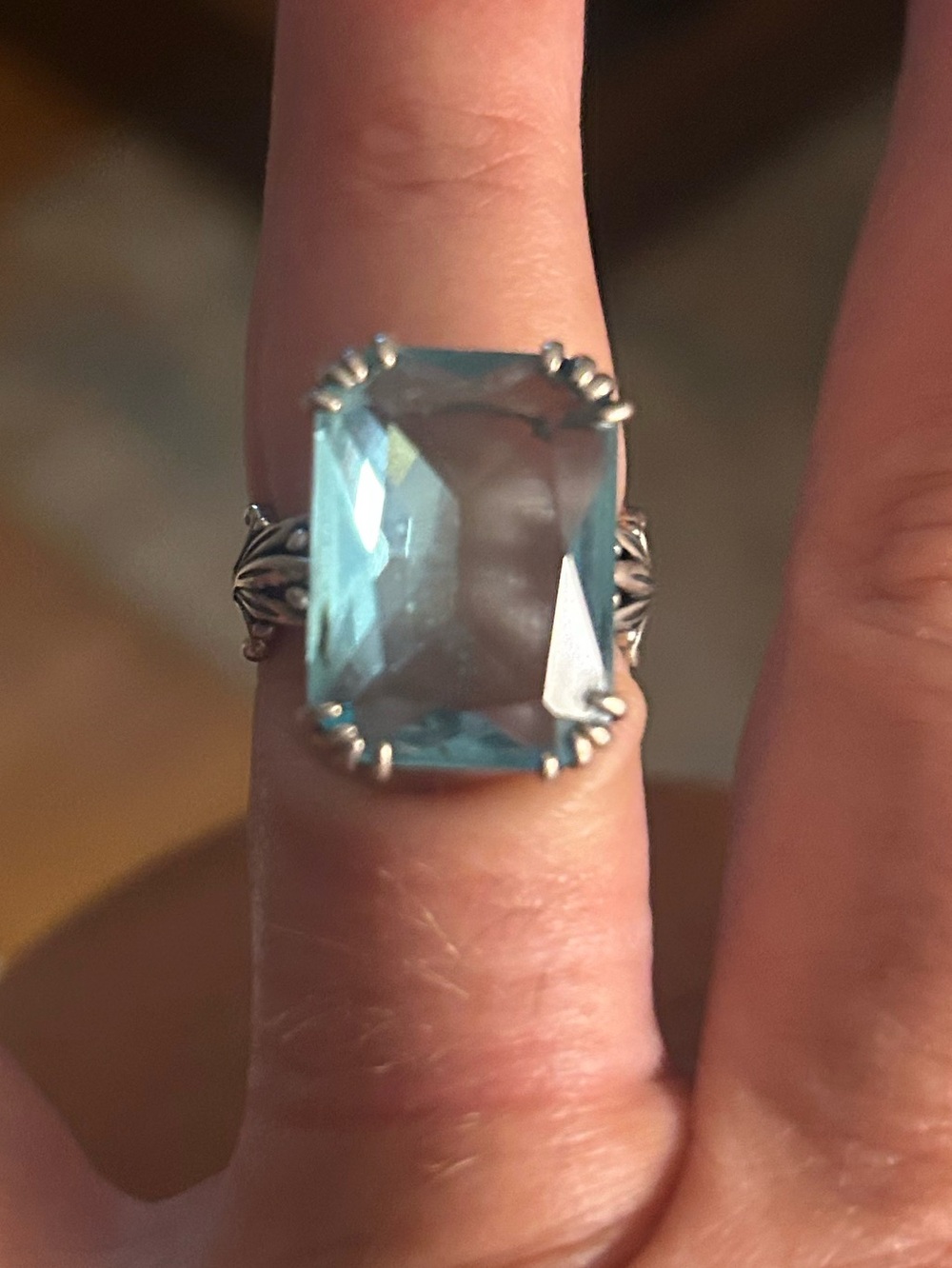 Sterling aquamarine ring